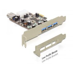  Delock PCI Expressz kártya> 3 x külső + 1 x belső USB 3.0