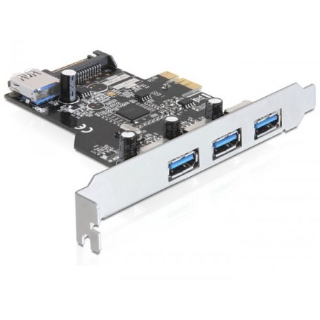 Delock PCI Express kártya > 3 x külső + 1 x belső USB 3.0