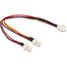   Delock kábel, Molex 3 pin anya > 2 x Molex 3 pin apa (ventillátor), 22 cm