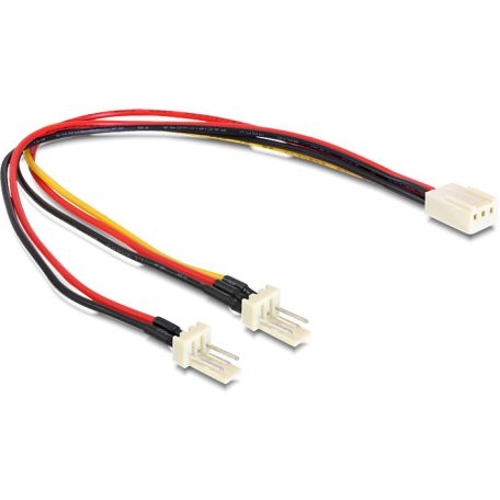 Delock kábel, Molex 3 pin anya > 2 x Molex 3 pin apa (ventillátor), 22 cm