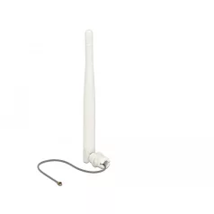   Delock WLAN 802.11 b/g/n Antenna MHF dugó 3 dBi irányított, 1.13 12 cm, flexibilis, klipsz, fehér