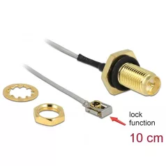   Delock Antenna kábel RP-SMA anya válaszfali csatlakozóval apa MHF® I LK-dugó 1.13 10 cm menethossz