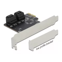   Delock 4 portos SATA PCI Express x1 Kártya - alacsony profilú formatényező