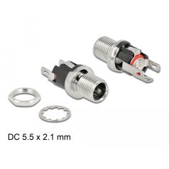   Delock DC csatlakozó anya 5,5 x 2,1 x 12,0 mm-es forrasztott foglalatfej verzióval