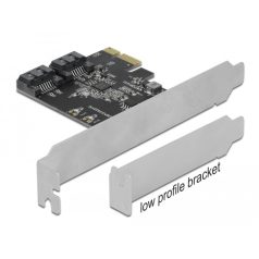   Delock 2 portos SATA PCI Express Kártya - alacsony profilú formatényező