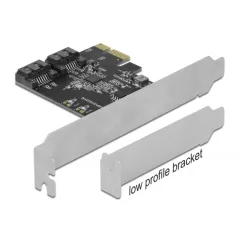   Delock 2 portos SATA PCI Express Kártya - alacsony profilú formatényező
