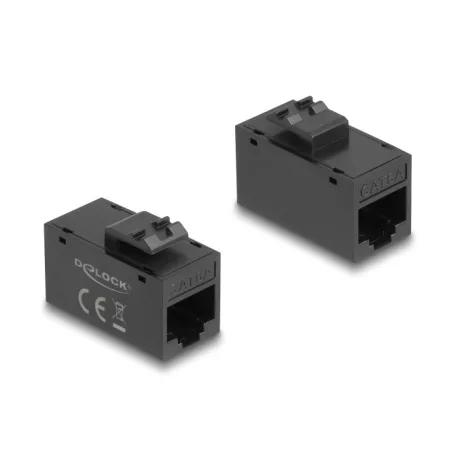 Delock Keystone modul, RJ45-aljzat - RJ45-aljzat, Cat.6A UTP fekete