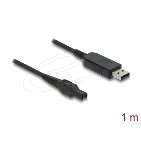 Delock USB töltőkábel 15 V elektromos borotvákhoz – kompatibilis a Philips OneBlade Pro 360 HQ7, HQ8, HQ9 sorozattal – borotvatöltő cserekábel, 1 m