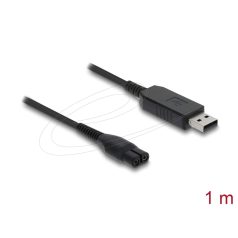   Delock USB töltőkábel 4,3 V elektromos borotvákhoz – kompatibilis Philips OneBlade 360 Arc + Test készülékekkel – borotvatöltő cserekábel, 1 m