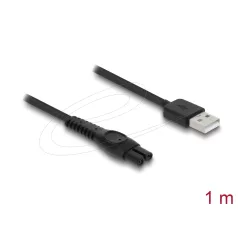  Delock USB töltőkábel 5 V elektromos borotvákhoz – kompatibilis Philips QP2724, QP2834, QP1924, MG9520 sorozattal – borotvatöltő cserekábel, 1 m