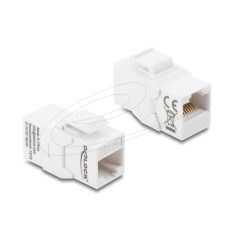   Delock Keystone modul összekötő, RJ45 aljzat–RJ45 aljzat Cat.6A, árnyékolatlan, fehér