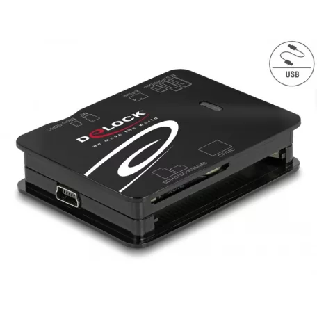 Delock USB 2.0 kártyaolvasó CF / SD / Micro SD / MS / xD / M2 memóriakártyákhoz