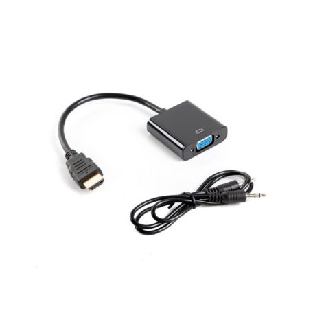 Lanberg HDMI-A apa - VGA anya + mini jack 3.5mm anya adapter, 20cm