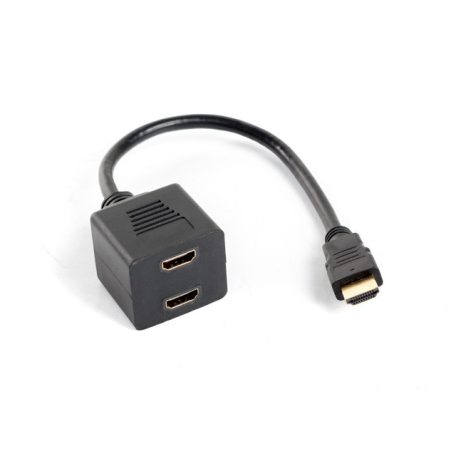 Lanberg HDMI-A apa - HDMI-A anya 2x elosztó adapter, 20 cm