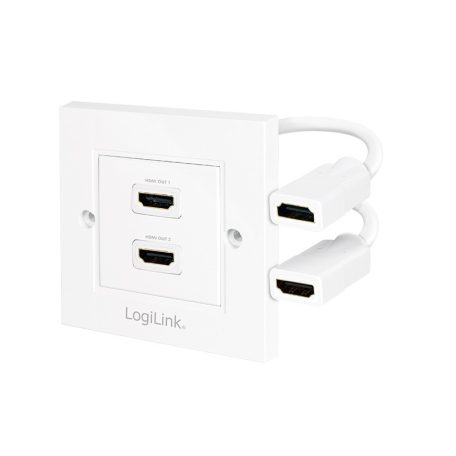 LogiLink HDMI fali lemez 2x HDMI anya