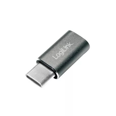 Logilink USB 2.0 Type-C adapter, C/M – Micro-USB/F, ezüst