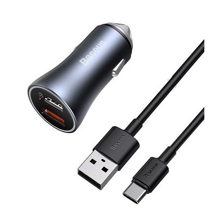 Baseus Golden Contactor Pro 40W(USB C típusúhoz 5A 1.0m) TZCCJD-A0G Sötétszürke2x USB-A