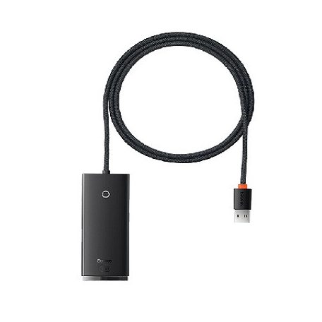 Baseus Lite 4 portos USB-A HUB adapter (USB-A > USB 3.0*4-re) 25cm WKQX030001 Fekete