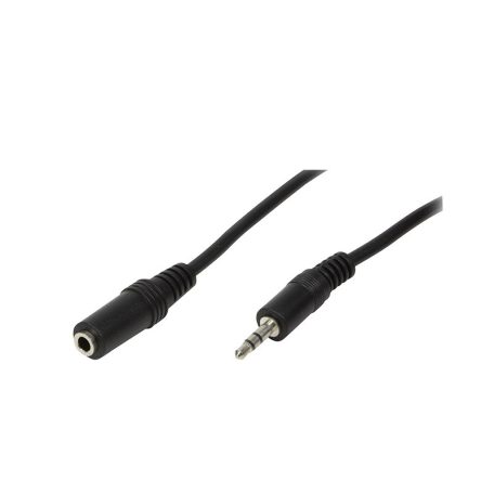 Logilink Audiokábel, 3,5 mm-es 3-Pin/M – 3,5 mm-es 3-Pin/F, fekete, 5 m