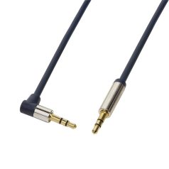   Logilink audió kábel 3.5 mm Sztereó M/M 90' elfordított, 1 m, kék