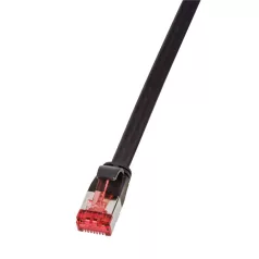   Logilink Patch kábel SlimLine, lapos, Cat.6A, U/FTP, fekete, 2 m