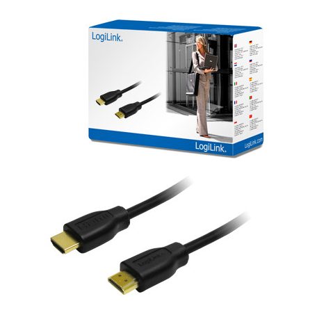 LogiLink HDMI Kábel 1.4, 2x HDMI apa, fekete, 1,5m