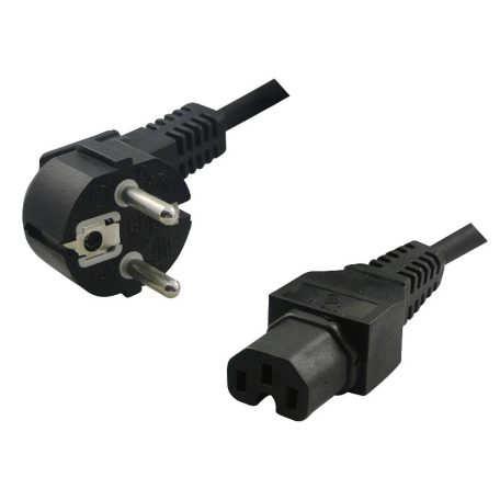 Logilink Tápkábel, CEE 7/7 (90 ) az IEC C15 szerint, fekete, 2 m