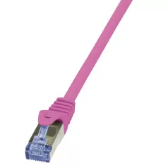  LogiLink Patch kábel PrimeLine, Cat.6A, S/FTP, rózsaszín, 1 m