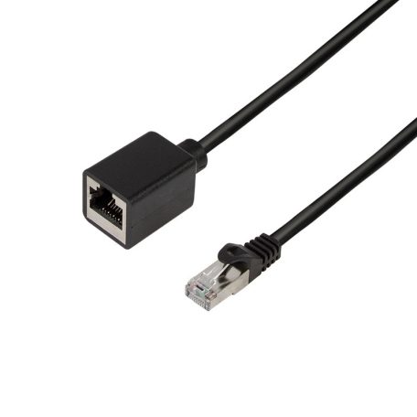 LogiLink Patch kábelhosszabbító prémium, Cat.6A, S/FTP, fekete, 1 m