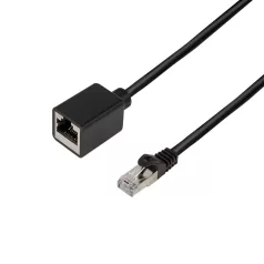   LogiLink Patch kábelhosszabbító prémium, Cat.6A, S/FTP, fekete, 2 m