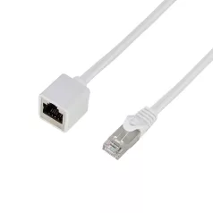   LogiLink Patch kábelhosszabbító prémium, Cat.6A, S/FTP, fehér, 3 m