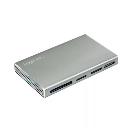 Logilink USB 3.2 Gen1, 5 az 1-ben kártyaolvasó (SD-, microSD-, MS-, CF és M2), alumínium, ezüst