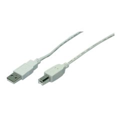 LogiLink USB 2.0 kábel, USB-A/M - USB-B/M, szürke, 2 m