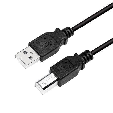 Logilink USB 2.0 kábel, USB-A/M - USB-B/M, fekete, 2 m