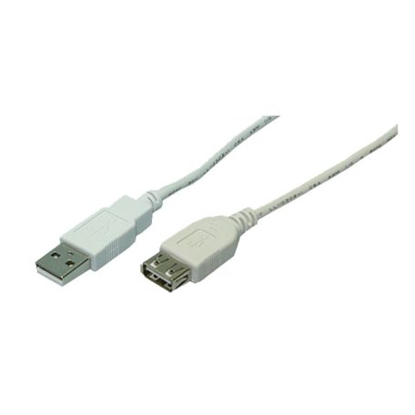 LogiLink USB 2.0 kábel, USB-A/M - USB-A/F, szürke, 2 m