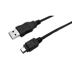 LogiLink USB 2.0 kábel, USB-A/M - Mini-USB/M, fekete, 3 m