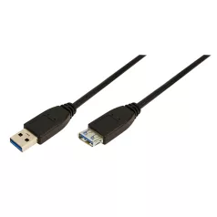   LogiLink USB 3.0 Hosszabbító kábel Type A>TypeA, fekete 3m