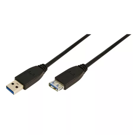 LogiLink USB 3.0 Hosszabbító kábel Type A>TypeA, fekete 3m