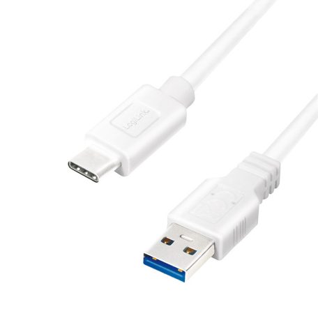 Logilink USB 3.2 Gen1 Type-C kábel, C/M-USB-A/M, fehér, 0,5 m