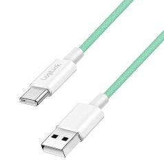   Logilink USB 2.0 Type-C kábel, C/M - A/M, 480 Mbps, 60W, nejlon, zöld, 1 m