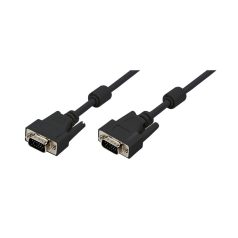   LogiLink VGA kábel, HD15/M – HD15/M, 1080p, 2x ferrit, fekete, 1,8 m