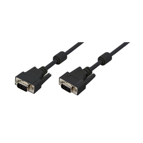 LogiLink VGA kábel, HD15/M – HD15/M, 1080p, 2x ferrit, fekete, 1,8 m