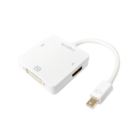 Logilink DisplayPort adapter, mDP/M – HDMI+DVI+DP, 4K/30 Hz, 0,15 m