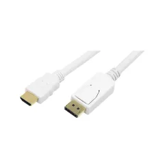 LogiLink DisplayPort - HDMI l kábel, fehér, 2 m
