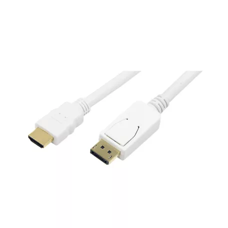 LogiLink DisplayPort - HDMI l kábel, fehér, 2 m