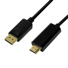   Logilink DisplayPort kábel, DP/M-HDMI-A/M, 4K/30 Hz, fekete, 3 m
