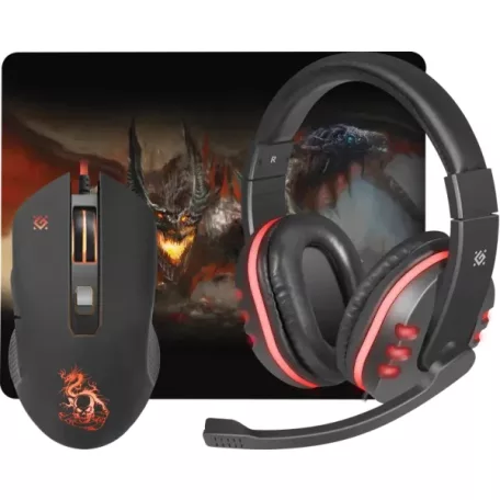 Defender Gaming combo egér+egérpad+fejhallgató DEVOURER MHP-006