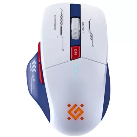 Defender Vezeték nélküli gamer egér Tisa GM-126 fehér+kék, LED, 7D, 2,4+BT, 1600 dpi