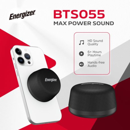 Energizer BTS055 mini 5W-os mágneses hangszóró és powerbank