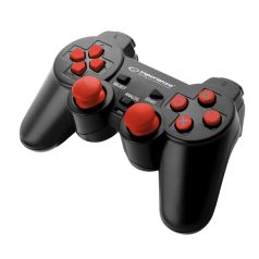   CSOMAGOLÁS SÉRÜLT Esperanza Corsair Gamepad PS2/PS3/PC fekete-piros